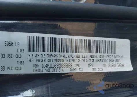 2019 Jeep Cherokee Limited Fwd from USA, damaged, VIN 1C4PJLDB5KD325988